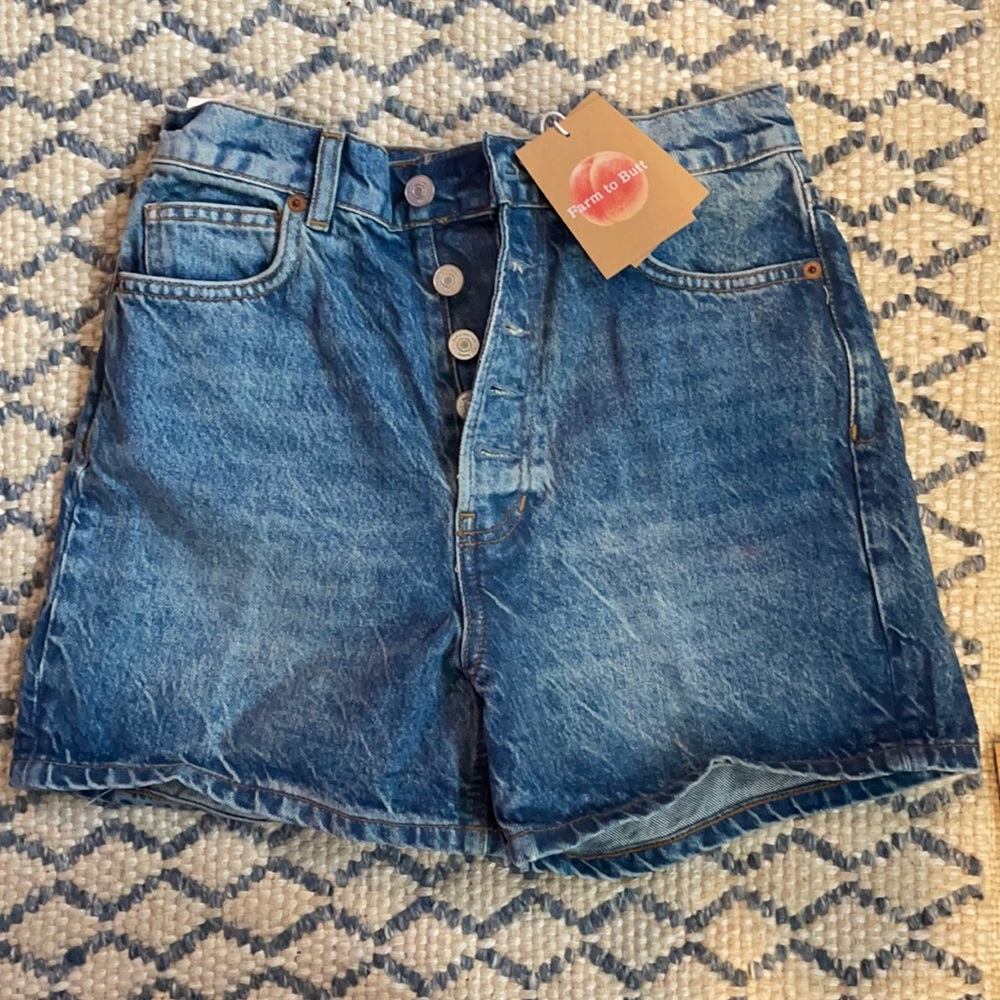 Amy button fly high rise Jean shorts